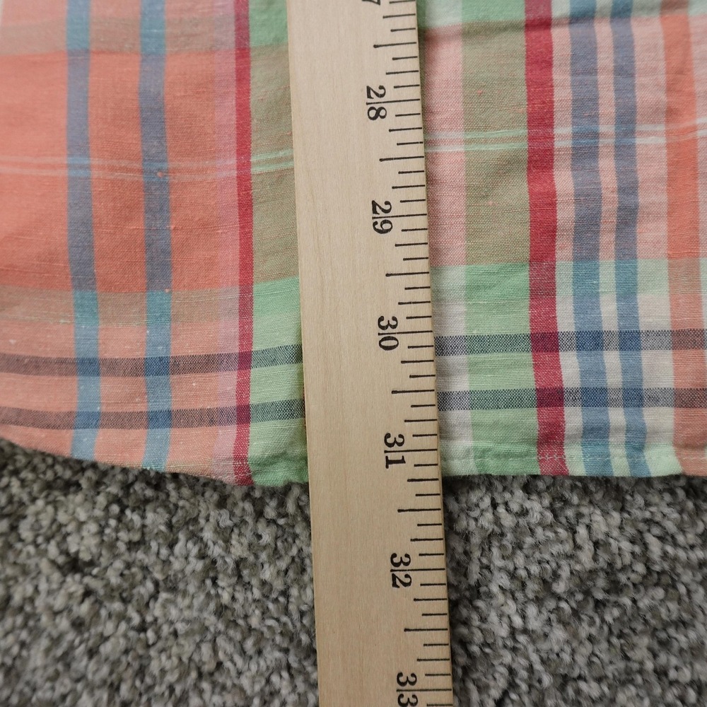 VTG Polo Ralph Lauren Shirt Mens XL Madras Plaid Linen Western Pearl Snap Rodeo - Picture 8 of 10